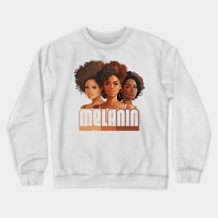 Melanin Beautiful Shades Afrocentric Crewneck Sweatshirt